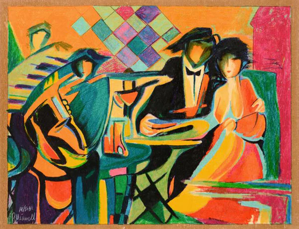 Philip Maxwell Limited Edition Serigraph on Canvas: "The Jazz Club"