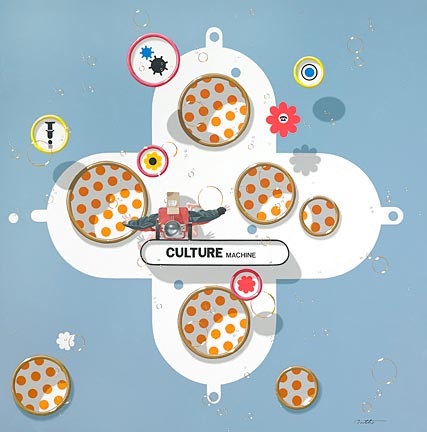 Philippe Bertho Artist Hand Signed and Numbered Limited Edition Hand-Crafted Lithograph: "Culture Machine"