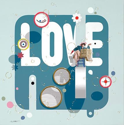 Philippe Bertho Artist Hand Signed and Numbered Limited Edition Hand-Crafted Lithograph: "Tchegueso Love 2"