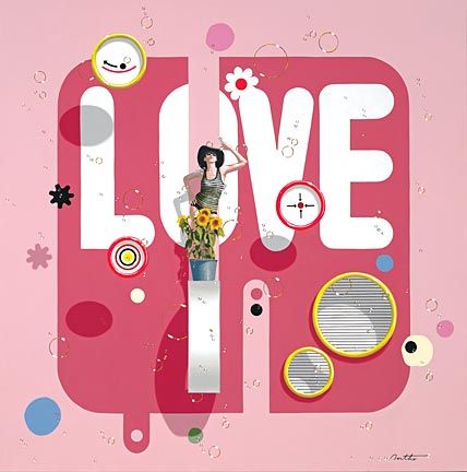 Philippe Bertho Artist Hand Signed and Numbered Limited Edition Hand-Pulled Serigraph On Canvas: "Love"