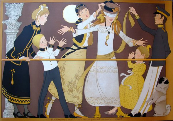 Philippe Noyer Hand Signed Limited Edition Lithograph:"Blindman's Bluff At Imperial Russian Court"