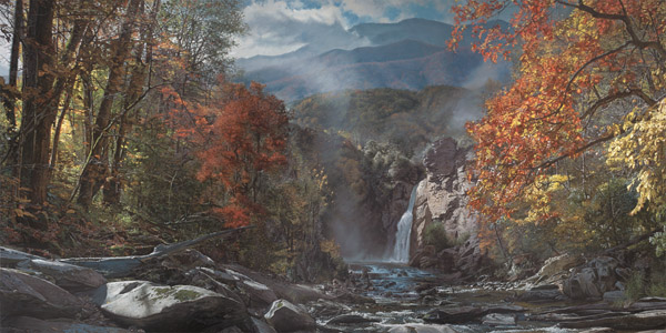 Phillip Philbeck Artist Hand Signed Limited Edition Giclee on Paper and Canvas: "Smoky Mountain Grandeur - Mt. Le Conte"