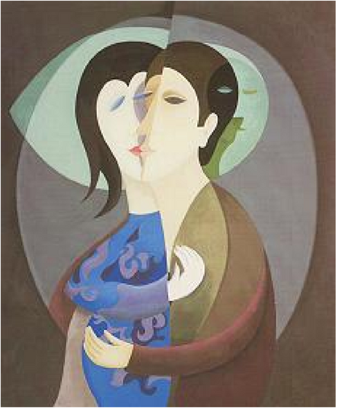 Phillipe Marchand Artist Signed Limited Edition Serigraph on paper:"The Kiss"