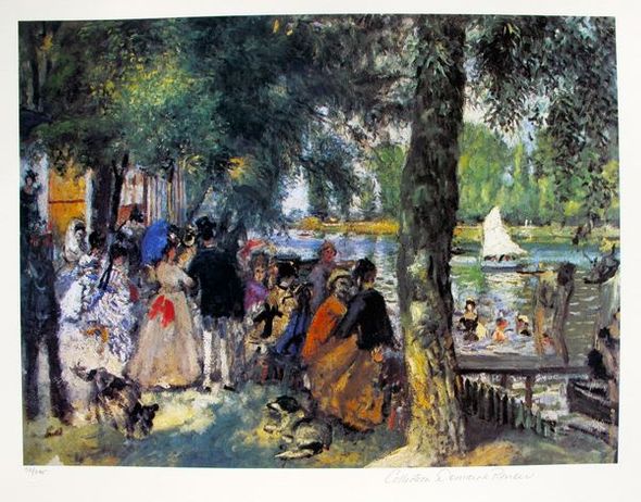 Pierre Auguste Renoir Estate Signed Giclee:"Bathing In The Seine"