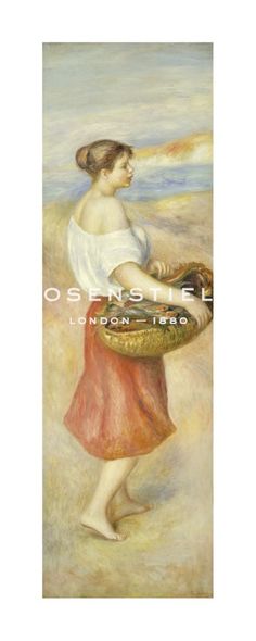Pierre Auguste Renoir Hand Numbered Limited Edition Print on Paper :"Girl with Basket of Fish, c1890"