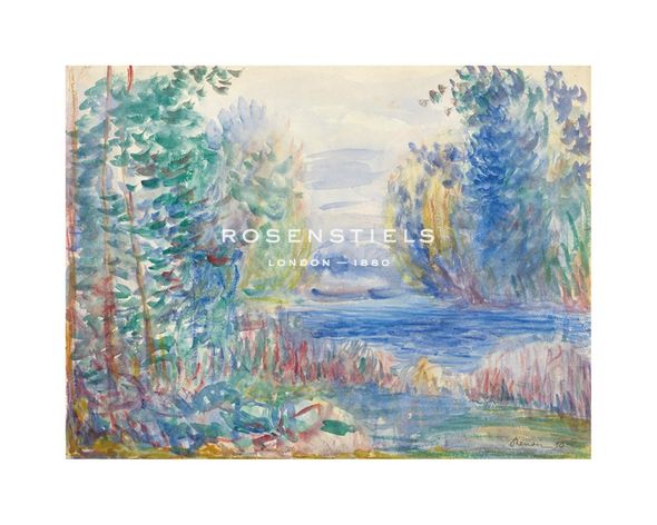 Pierre Auguste Renoir Hand Numbered Limited Edition Print on Paper :"River Landscape, 1890"