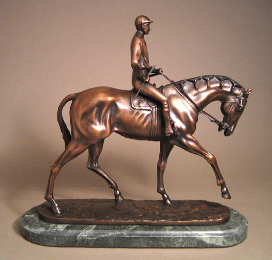 Pierre-Jules Mene Handcrafted Solid Bronze Sculpture:"Jockey on Horse"