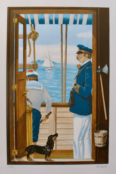 Pierre Marie Rudelle Hand Signed Limited Edition Serigraph:"Sur Le Pont"