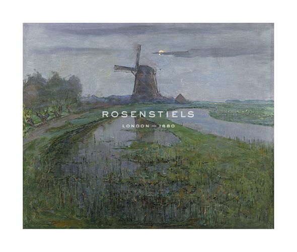 Piet Mondrian Hand Numbered Limited Edition Print on Paper :"Oostzijdse Mill along the River Gein by Moonlight, c.1903"