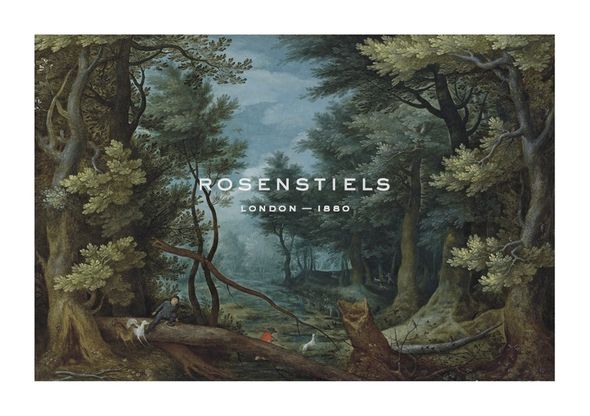 Pieter Bruegel the Elder Hand Numbered Limited Edition Print on Paper :"A Forest Landscape with Hunters Giving Chase to a Stag"
