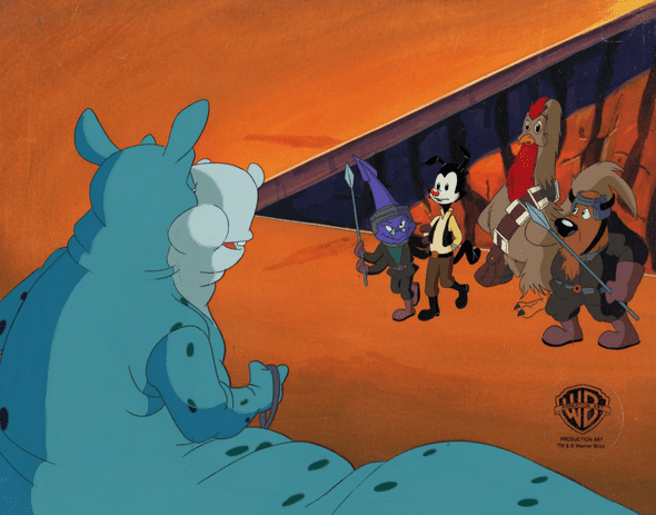 Pinky and the Brain Original Production Cel With Matching Drawing: "Star Warners"