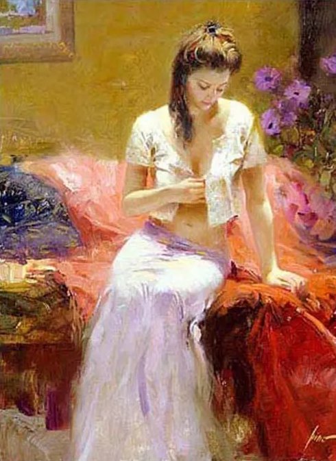 Pino Artist Signed Limited Edition Embellished  Canvas Giclee Proof:"Into the Night"