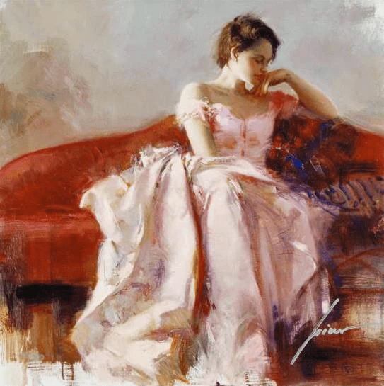 Pino Daeni Artist Signed Limited Edition Giclée on Canvas: "Evening"