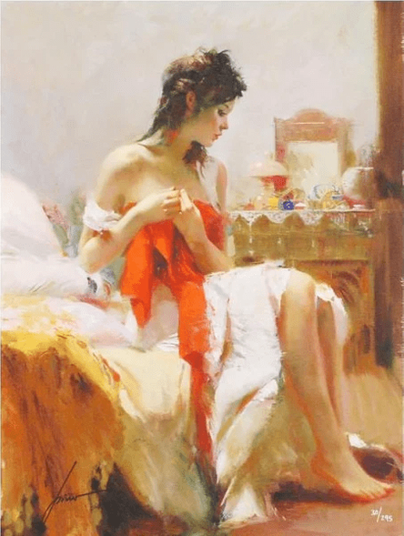 Pino Daeni Artist Proof Limited Edition Embellished Giclée on Canvas: "Expectations"