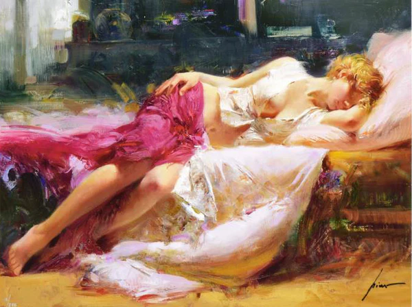 Pino Daeni Artist Signed  Limited Edition Giclée on Paper: "Dreaming in Color"