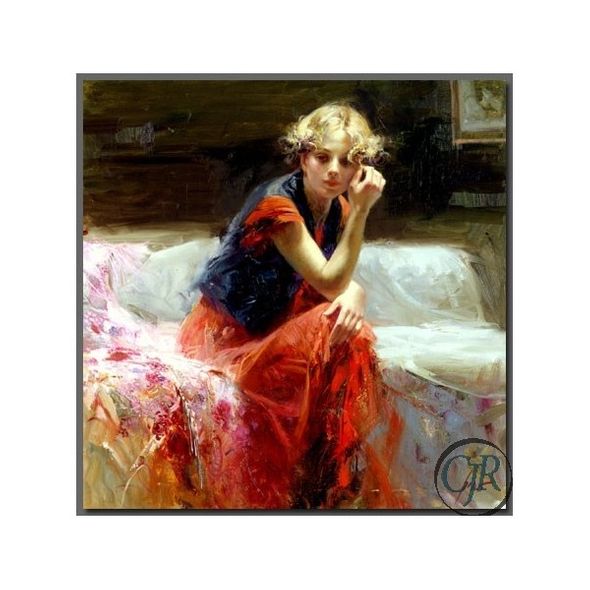 Pino Daeni Limited Edition Giclee on Canvas:"Silent Contemplation"