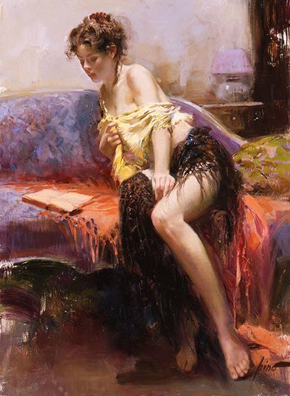 Pino Handsigned and Numbered Limited Edition Canvas Giclee:"After Midnight"