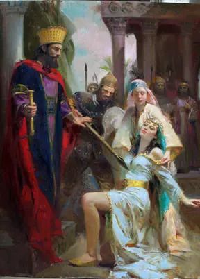 Pino Artist Signed Limited Edition Canvas Giclee:"(Biblical Series) Women of the Bible; Esther"