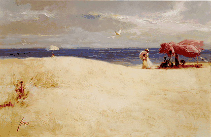Pino Handsigned and Numbered Limited Edition Giclee on Canvas:"White Sand"