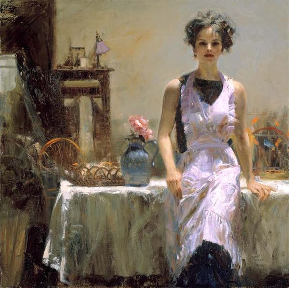 Pino Handsigned and Numbered Limited Edition Giclee on Paper: "Evening Thoughts -Paper "