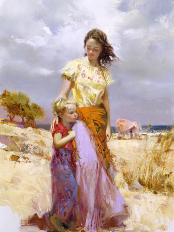 Pino Handsigned & Numbered Giclee on Canvas:"Family Retreat"