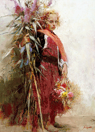 Pino Handsigned & Numbered Giclee on Canvas:"Flower Child"