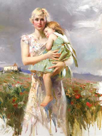 Pino Handsigned & Numbered Limited Edition Canvas Giclee:"Angel From Above "