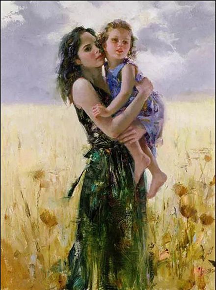 PinoArtist Signed Limited Edition Embellished Proof Canvas Giclee:"Close to My Heart"