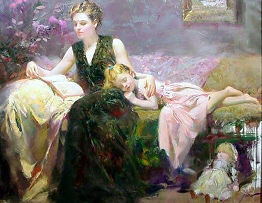 Pino Handsigned & Numbered Limited Edition Canvas Giclee:"Precious Moments"