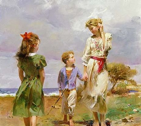 Pino Handsigned & Numbered Limited Edition Canvas Giclee:"Seaside Retreat"