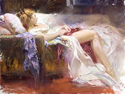 Pino Handsigned & Numbered Limited Edition Canvas Giclee:"Sweet Repose"