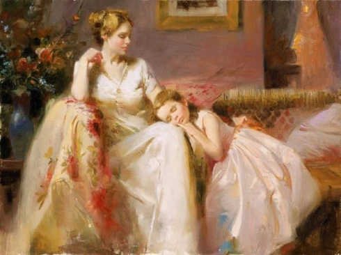 Pino Signed 30x40 Canvas Giclee: "Touch of Warmth"