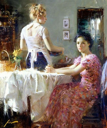 Pino Signed 36x30 Limited Edition Canvas Giclee: "Sharing Moments" Pino Signed 36x30 Limited Edition Canvas Giclee: "Sharing Moments"