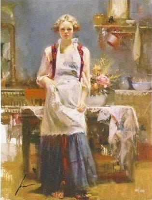 Pino Signed Giclee 44x34 Embellished Canvas: "Warm Memories"