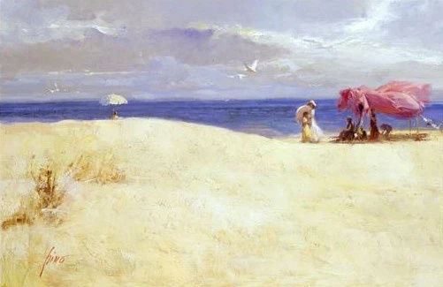 Pino Signed Limited Edition 26x40 Canvas Giclee: "White Sand"