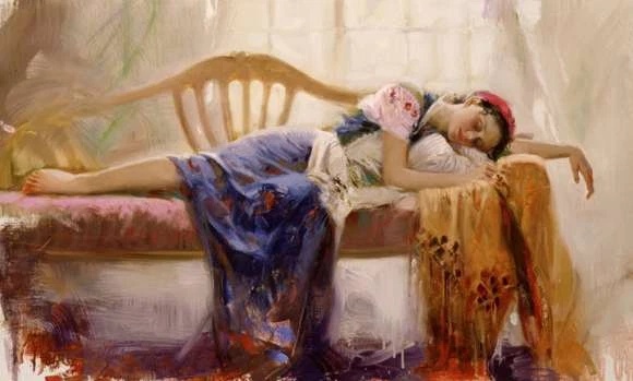 Pino Signed Limited Edition 12x20 Canvas Giclee: "AT REST"