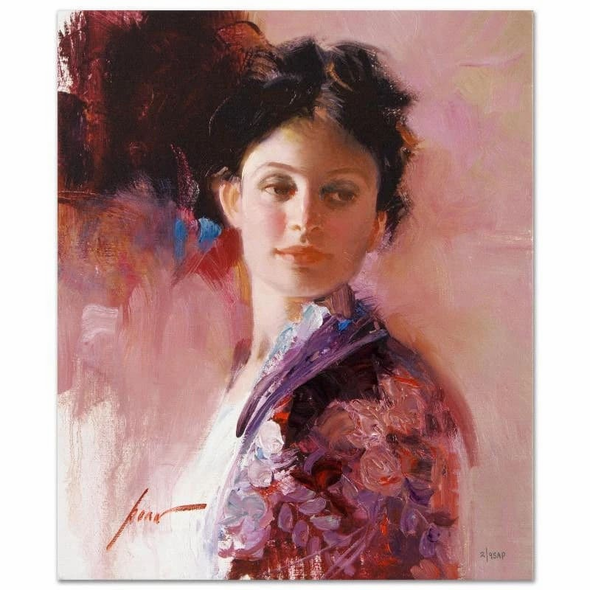 Pino Signed Limited Edition 20x16 Embellished Canvas Giclee: "ALICE"