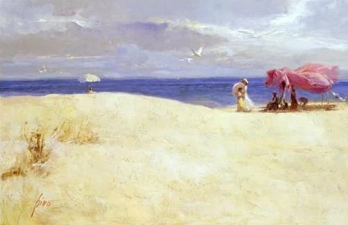 Pino Signed Limited Edition 26x40 Embellished Canvas Giclee: "White Sand"