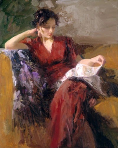 Pino Signed Limited Edition 30x24 Embellished Canvas Giclee: "RESTING TIME"