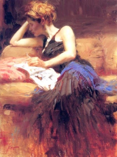 Pino Signed Limited Edition 32x24 Embellished Canvas Giclee: "PRECIOUS TIME"