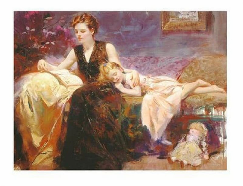 Pino Signed Limited Edition 36x48 Canvas Giclee: "Precious Moments" Pino Signed Limited Edition 36x48 Canvas Giclee: "Precious Moments"