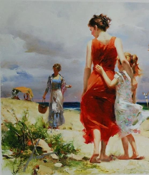 Pino Signed Limited Edition Canvas Giclee: "Breezy Days"