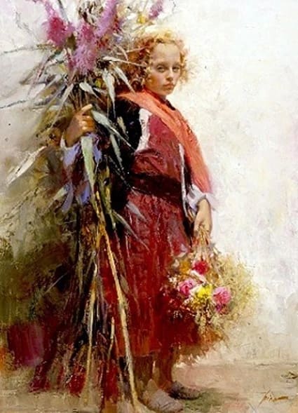 Pino Signed Limited Edition Canvas Giclee: "FLOWER CHILD"