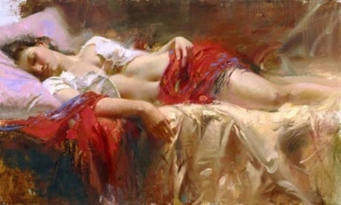 Pino Signed Limited Edition Canvas Giclee: "RESTFUL" Pino Signed Limited Edition Canvas Giclee: "RESTFUL"