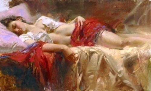 Pino Signed Limited Edition Canvas Giclee: "RESTFUL"