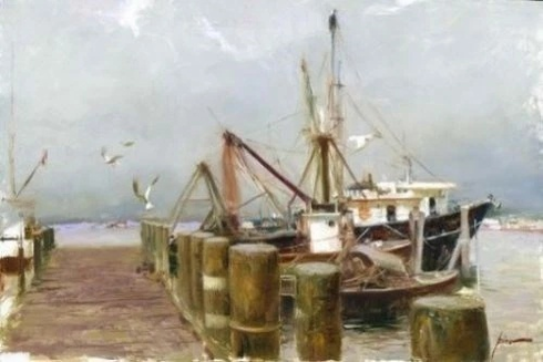 Pino Signed Limited Edition Canvas Giclee: "SAFE HARBOUR" Pino Signed Limited Edition Canvas Giclee: "SAFE HARBOUR"