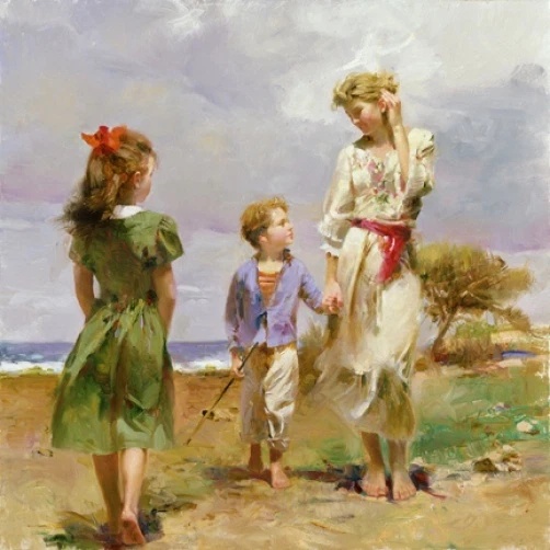 Pino Signed Limited Edition Canvas Giclee: "SEASIDE RETREAT"
