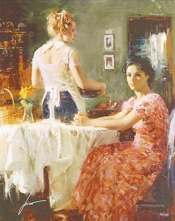 Pino Signed Limited Edition Canvas Giclee: "SHARING MOMENTS" Pino Signed Limited Edition Canvas Giclee: "SHARING MOMENTS"