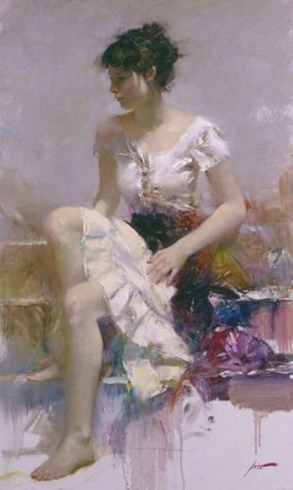 Pino Signed Limited Edition Canvas Giclee: "White Lace" Pino Signed Limited Edition Canvas Giclee: "White Lace"