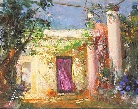 Pino Signed Limited Edition Embellished 24x30 Canvas Giclee: "IN THE SHADOWS"